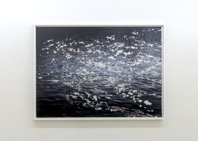 Geneviève Cadieux, Blue River, 2016, Impression sur papier chiffon rehaussée à la feuille d’aluminium, 58 x 83 pouces, Crédit Photo : Guy L'Heureux