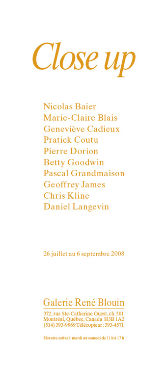 Close Up, INVITATION (2008) Geneviève Cadieux, Geoffrey James, Pascal Grandmaison, Daniel Langevin Photo: Richard-Max Tremblay