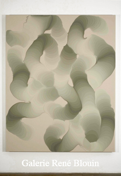 Pulsions nouées II, 2007 acrylique et encre sur toile 127 x 101,5 cm / 50 x 40 pouces, François Lacasse, Vue de l’exposition (2008) Photo: Richard-Max Tremblay