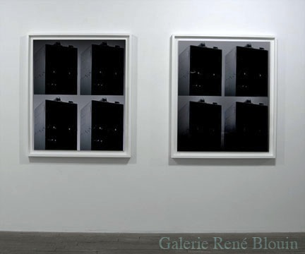 Fading Light (2008) Épreuves numériques è développement chromogène montées sur plexiglas Digital chromogenic prints mounted on plexiglas 109,2 x 91,4 cm / 43 x 36 pouces chacun, Pascal Grandmaison, Vue de l’exposition (2008) Photo: Richard-Max Tremblay