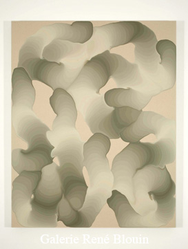 Pulsions nouées II, 2007 acrylique et encre sur toile 127 x 101,5 cm / 50 x 40 pouces, François Lacasse, Vue de l’exposition (2008) Photo: Richard-Max Tremblay