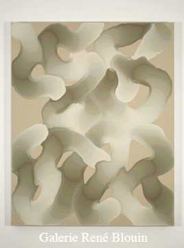 Pulsions nouées VI, 2007 acrylique et encre sur toile 127 x 101,5 cm / 50 x 40 pouces, François Lacasse, Vue de l’exposition (2008) Photo: Richard-Max Tremblay