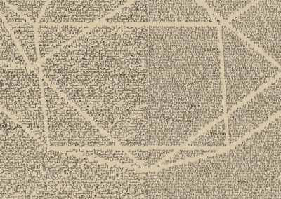 Simon Bertrand, Retranscription du Prophète, 2014-2015, Crayon à l’encre 0.05 sur papier et Le Prophète de Khalil Gibran, détail
