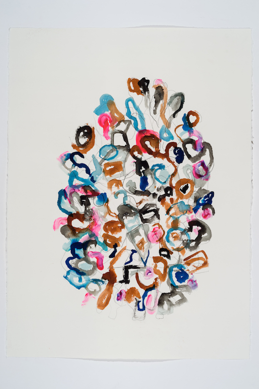 Serge Murphy, Feuillages 13, 2016, Graphite, encre et pastel sur papier, 30 x 22 pouces