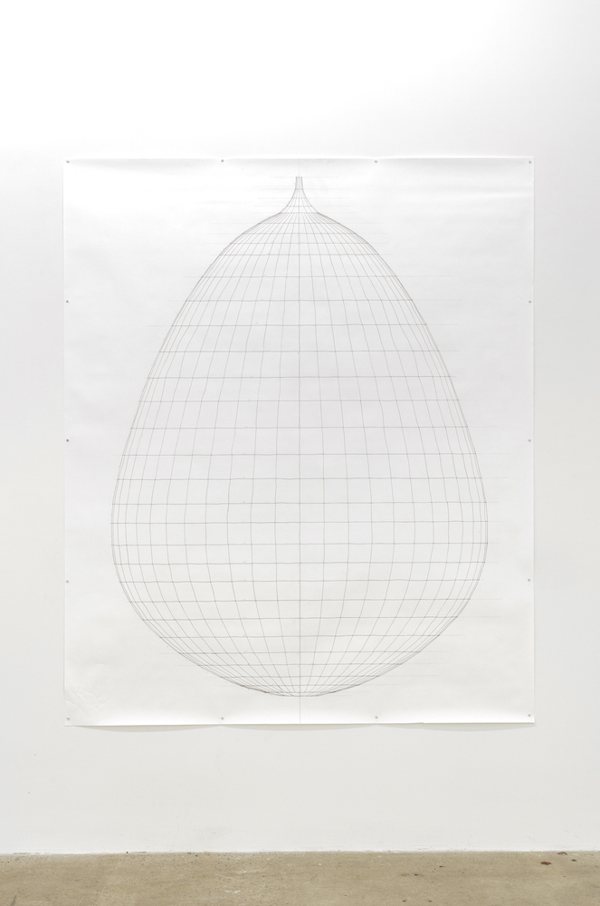 Sarah Stevenson, Aubergine (drawing), 2019, Encre et graphite sur papier, 178 x 152,5 cm